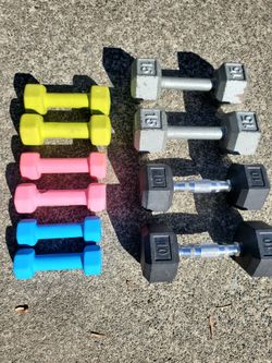 Dumbbell Set – 2 lb, 3 lb, 10 lb & 15 lb Weights (Pairs)