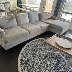 Couch-Chaise Lounge-Light Gray