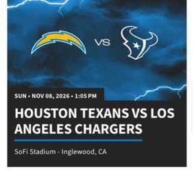 4 tickets - Chargers vs Texans