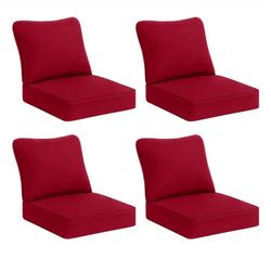Hampton Bay
24 in. W x 24 in. D CushionGuard Deep Seat Universal Outdoor Cushion in Chili (Set of 4