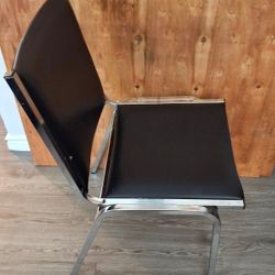 Vintage Vinyl & Chrome Office Lobby Chair