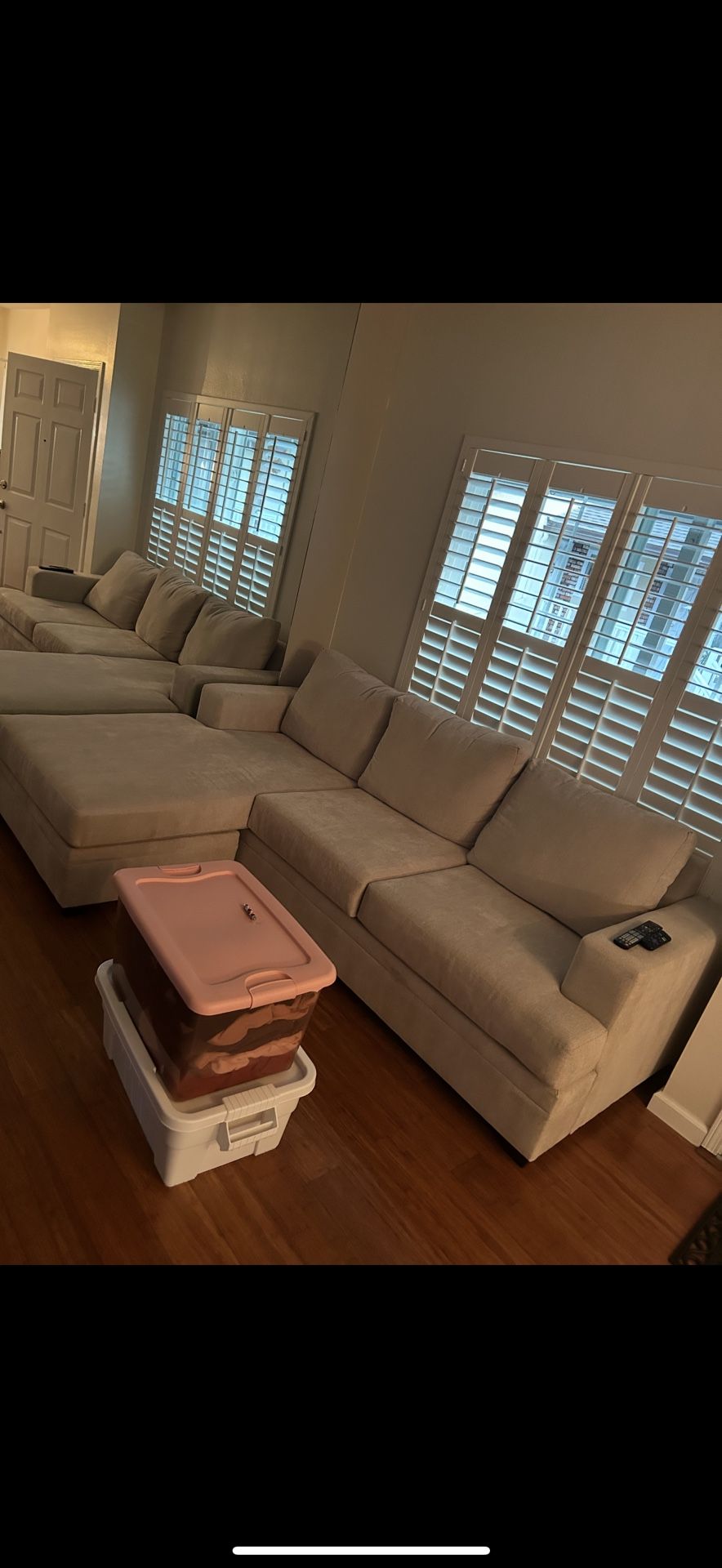 Living Spaces Sofa with Reversible Chaise