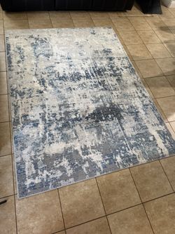 5x7 Blue & Gray Modern Area Rug – Great Condition