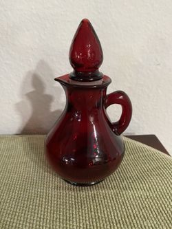 Strawberry Top Glass Decanter by Avon