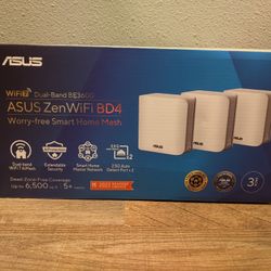 Asus ZenWiFi BD43PK BE3600 Dual Band WiFi 7 AiMesh Router +WNarranty Thru 4/9/28