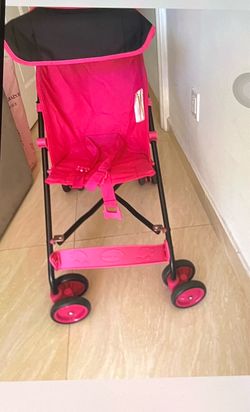 Pink and Black Lightweight Baby Umbrella Stroller