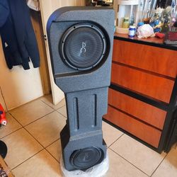 Dual 10" Stinger Audio Control. 2014 -2019 GMC And Chevy Silverado Down Firing Box.