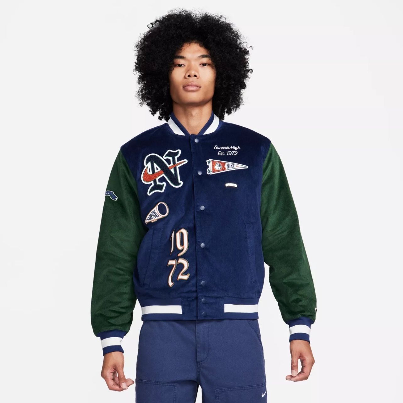 Nike Therma Fit Corduroy Bomber FQ6159 410 Navy Men