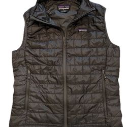 Patagonia Men’s Medium Nano Puff Vest Full Zip dark gray Packable M