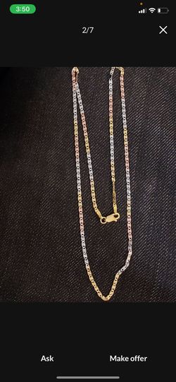 20inch tricolor diamond cut necklace