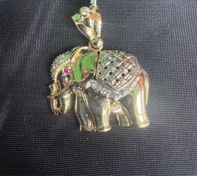 14KYG ELEPHANT PENDANT