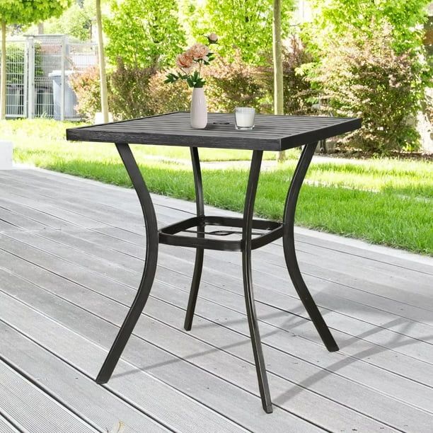 Outdoor Metal Patio Bar Table Bistro Counter Height Table with