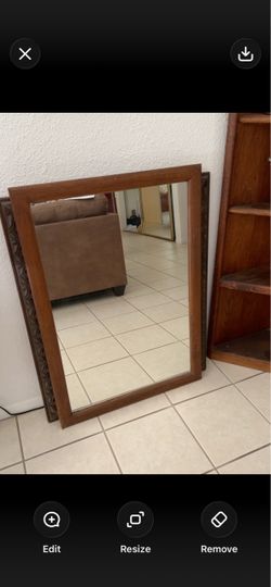 Heavy oak mirror