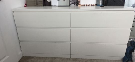 IKEA MALM 6-Drawer Double Dresser White