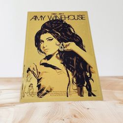 Amy Winehouse Poster On 4" x 6" Metal Print 