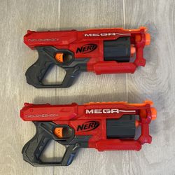 Nerf Mega Cycloneshock Revolver Gun Lot of 2