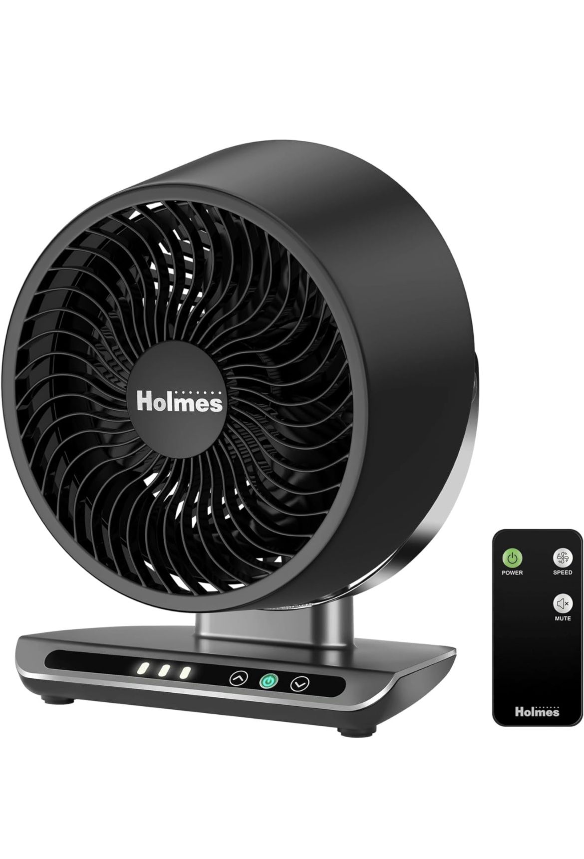 HOLMES Blizzard 8" Air Circulator Digital Fan, 3 Speeds, 90° Adjustable Head Tilt, Capacitive Touch, Remote Control, Ideal for Home, Bedroom, Kitchen 