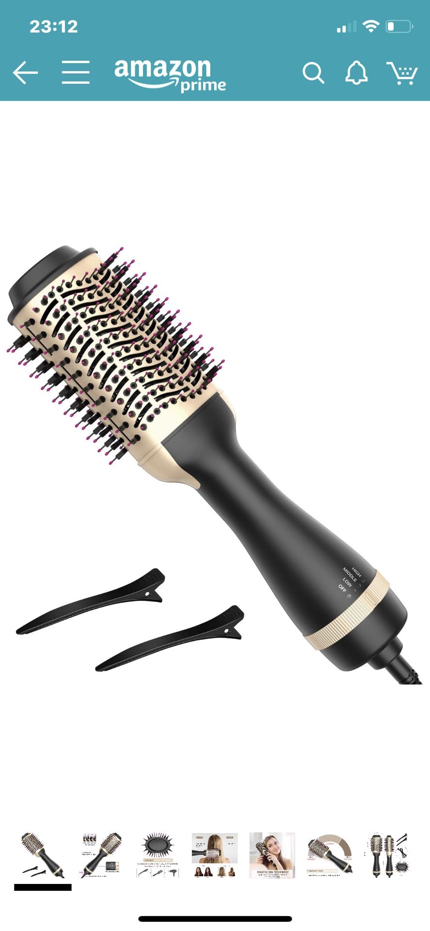 Hot Air Brush, Bongtai Hair Dryer Brush Hair Dryer & Volumizer 3 in 1 Brush Blow Dryer Styler for Rotating Straightening, Curling, Salon Negative Ion