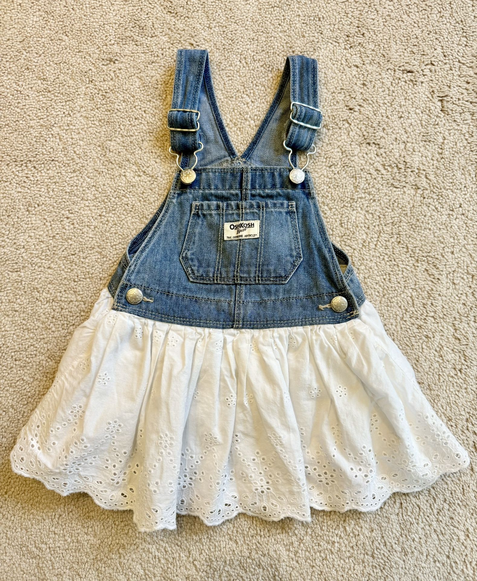 Oshkosh B’gosh Denim Overall Dress Size 2T