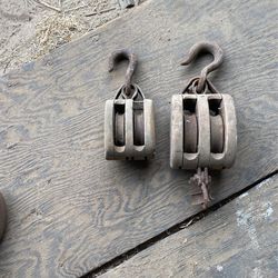 Antique Wooden Pulleys