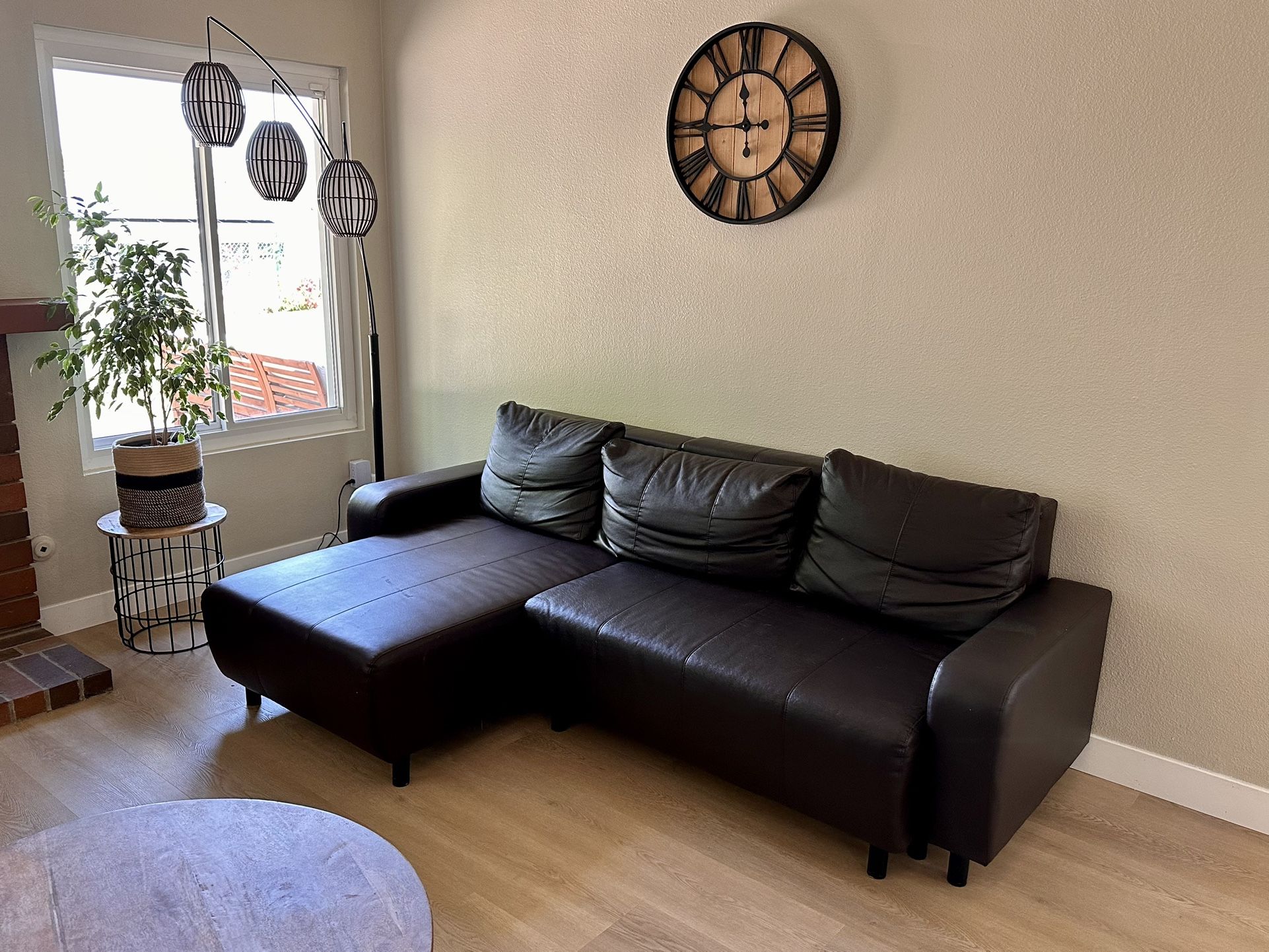 Ikea Brown Leather Sleeper Sofa With Storage for Sale in Santee, CA OfferUp