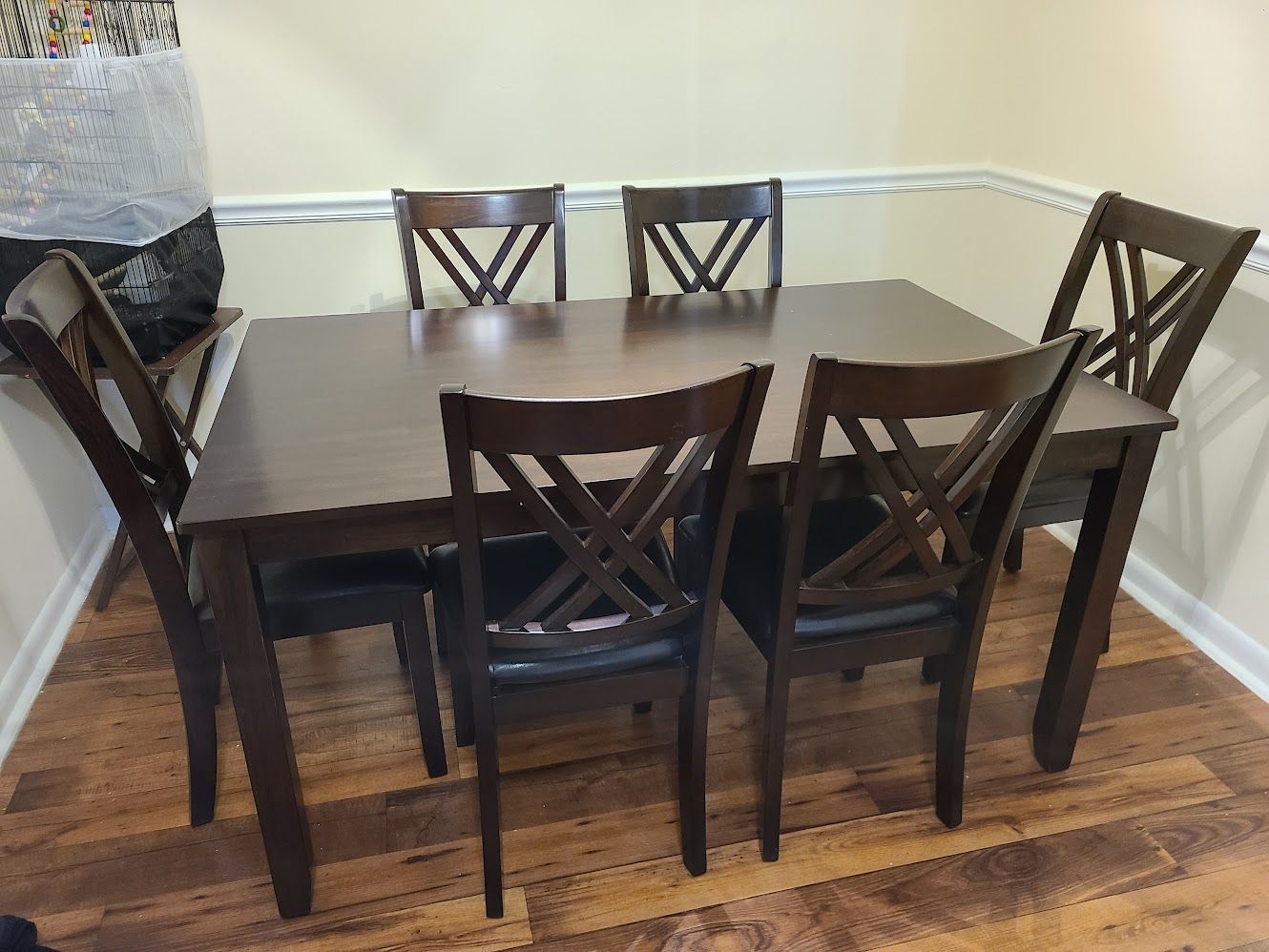 New 2430 7pc wood dining table set