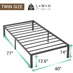 New fusehome Bed Frame Twin Size,14 Inch Metal Platform. Russell/Boulder Area
