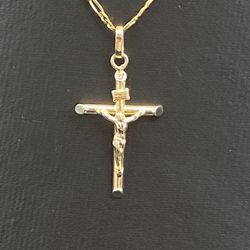 14kt Jesus Pendant On Gold Chain 