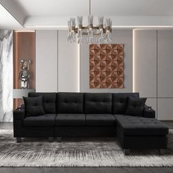 Brand New Mega Sectional Sofa | Black And Grey