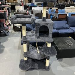 M-New 59in Cat Tree Large Cat Tower with Scratching Posts, Pet Play House Climber Activity Center with Condo and Anti-Dump Device for Kittens/Cats, Da