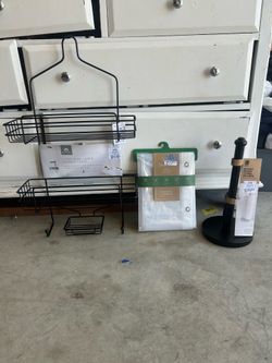 Shower hanger,shower curtain and paper towel holder