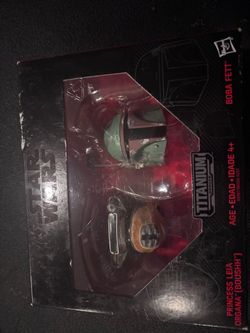 Star Wars Titanium Series Boba Fett & Princess Leia Helmets