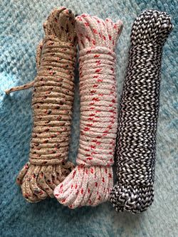 3 Braided Utility Ropes Assorted Colors