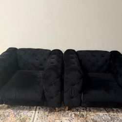 Three Black Sofa 