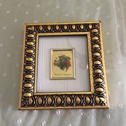 Vintage Art Print Still Life On 23kt Gold Leaf Foil 
