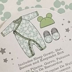 Disney Baby Sleep Gown, Hat Booties, Keepsake Box