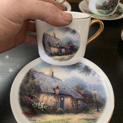 Thomas Kinkade Collectable Plates And Cups 