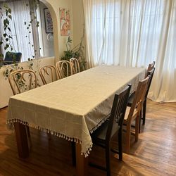 IKEA JAMSUNDA 87” Dining Table + 8 Chairs
