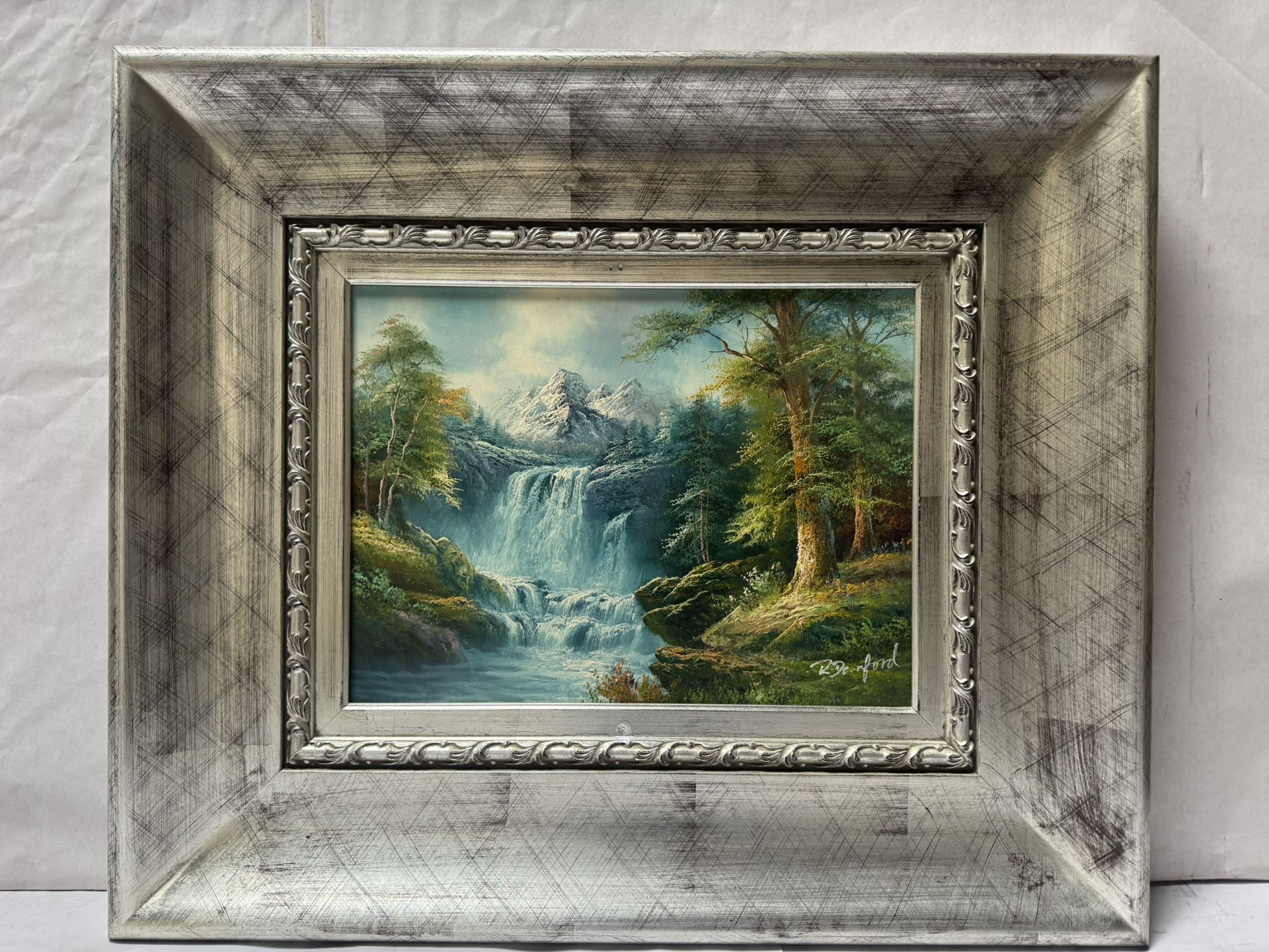 Hand-Painted Oil Painting Wooden Frame 27” x 23”