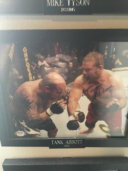 UFC TANK ABBOTT AUTOGRAPHED PHOTO WITH COA FROM PSA/DNA