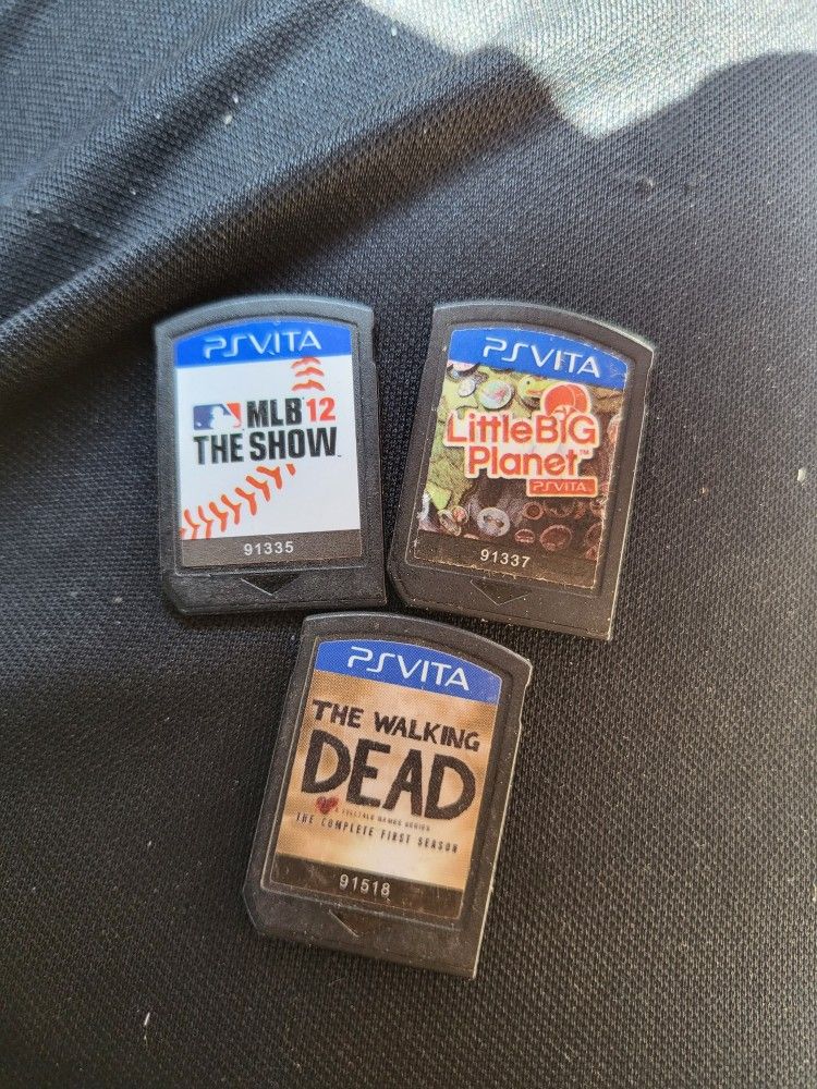 3 Ps Vita Games The Walking Dead, Little Big Planet, MLB The Show 2012