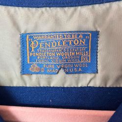 Solid Blue Pendleton XL 60s 70s
