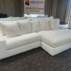 Big Soft White Cream Sectional Couch