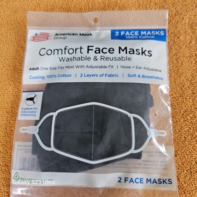 $2 NEW! 2PACK COMFORT FACE MASKS