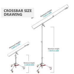 Neewer Stainless Steel C-Stand with Casters and Boom Arm