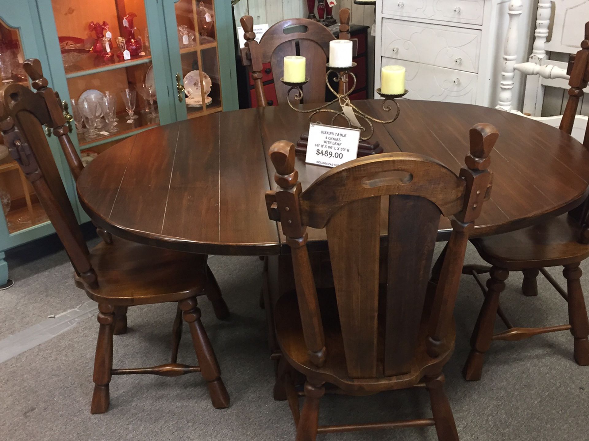 Solid Wood Dining Table/4 Chairs