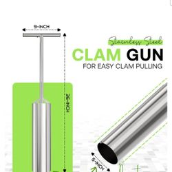 STURDYSHAPE CLAM GUN HD STAINLESS STEEL - THE CLAM GUN FOR CLAMMING IS 36IN - OUR CLAM GUNS WITH VENT TOOLS ARE A MUST-HAVE CLAMMING EQUIPMENT - 5IN C