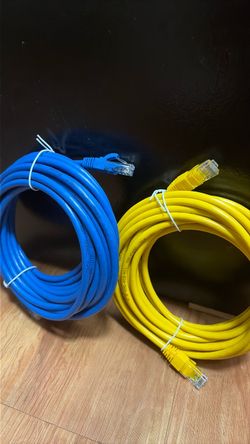 10FT Length Ethernet Patch Cables RJ45 connector Blue and Yellow Set of 2