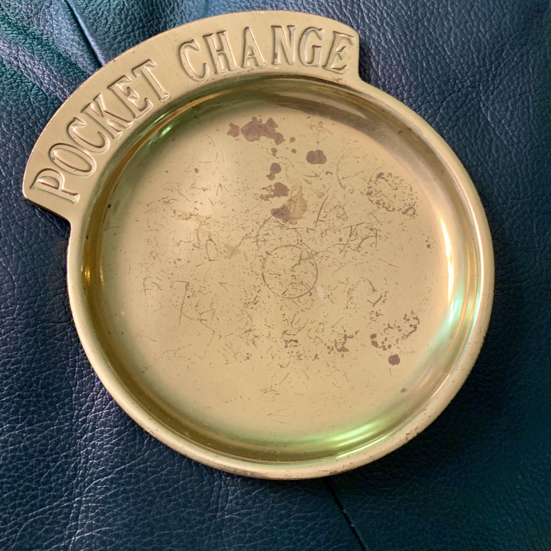 Vintage Brass Pocket Change Dish 