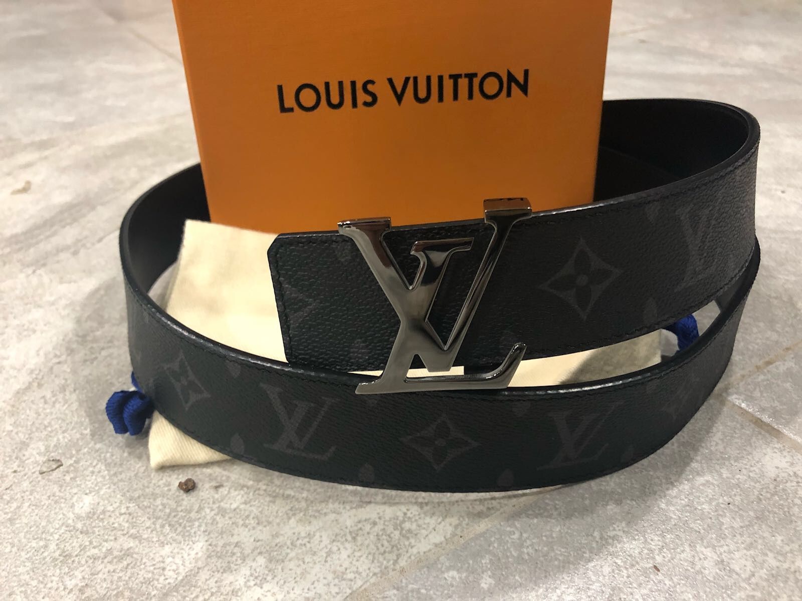 Louis Vuitton Black Reversible Eclipse Belt *Authentic*